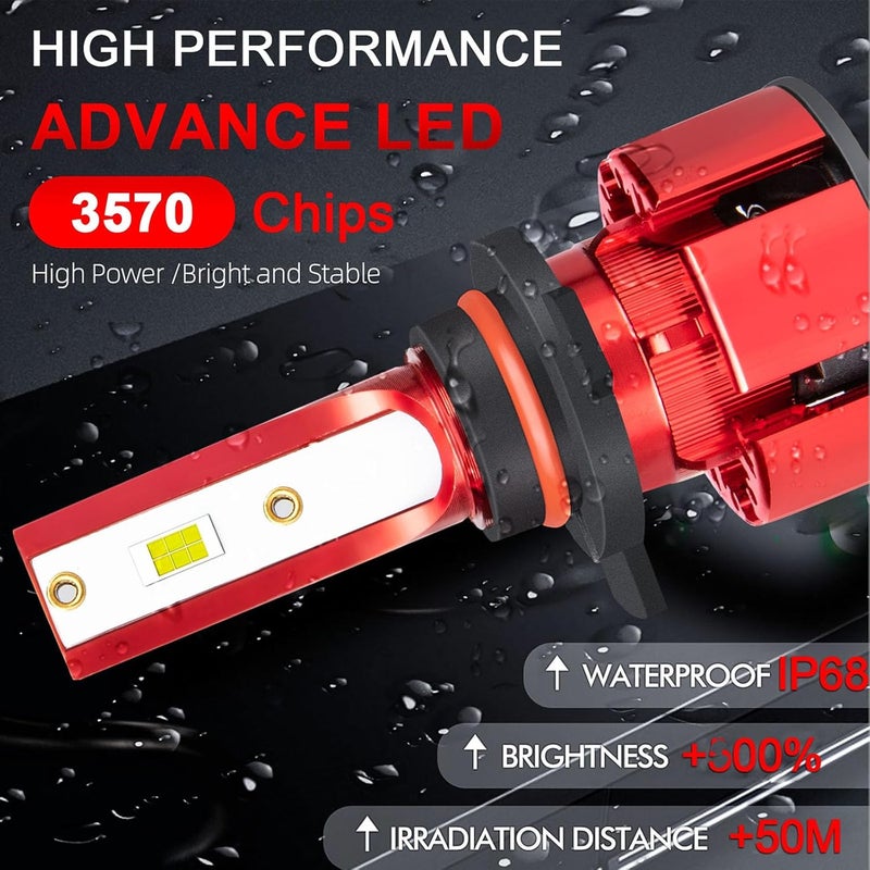 LTZXAP For GMC Acadia 2013-2019 Light Bulbs, 800% Brightness Hi and Lo Beam+Fog Light Bulbs, 6500K White, 36000LM Super Bright, IP68 Waterproof, Superfocused Beam Mode, 4PCS - Image 2